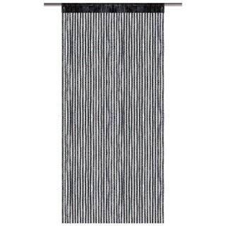 Fadenvorhang Metall-Optik 140 x 250cm mit  Stangendurchzug, schwarz - black