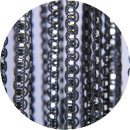 Fadenvorhang Metall-Optik 140 x 250 cm mit  Stangendurchzug, schwarz - black
