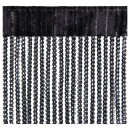 Fadenvorhang Metall-Optik 140 x 250cm mit  Stangendurchzug, schwarz - black