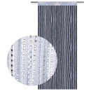 Fadenvorhang Metall-Optik 140 x 250cm mit  Stangendurchzug, silber - hellgrau