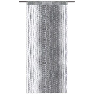 Fadenvorhang Metall-Optik 140 x 250cm mit  Stangendurchzug, dunkelgrau - anthrazit