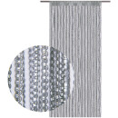 Fadenvorhang Metall-Optik 140 x 250cm mit  Stangendurchzug, dunkelgrau - anthrazit