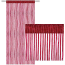 Fadenvorhang Metall-Optik mit Stangendurchzug ca. 90x200cm, rot - weinrot
