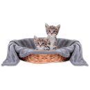 Tierdecke Katzendecke Mikrofaser ca. 60x80cm steingrau -...