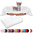 Tierdecke Katzendecke Mikrofaser ca. 60x80cm weiß - creme
