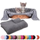 Tierdecke Katzendecke Mikrofaser ca. 90x140cm steingrau - anthrazit