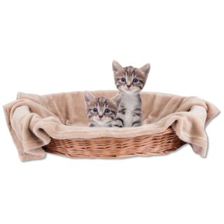 Tierdecke Katzendecke Mikrofaser ca. 90x140cm beige - hellbraun