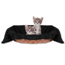 Tierdecke Katzendecke Mikrofaser ca. 90x140cm schwarz - black