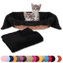 Tierdecke Katzendecke Mikrofaser ca. 90x140cm schwarz - black