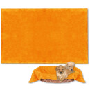 Haustierdecke - Kuscheldecke für Hunde orange - apricot 70x100cm