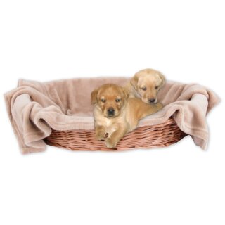 Haustierdecke - Kuscheldecke für Hunde sandbeige - creme 90x140cm
