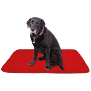 Tierdecke Lammflor rot - salsa 90x140cm