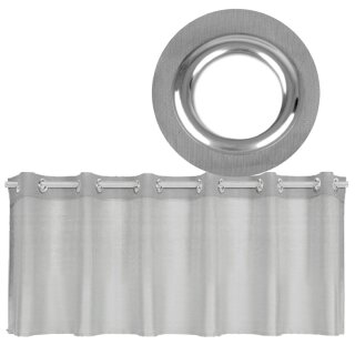 Bistrogardine mit Ösen "Noella" 160x60cm - Grau