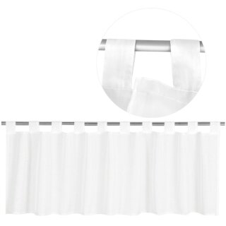 Bistrogardine mit Schlaufen "Noella" 160x45cm - Weiß