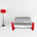 Sesselschoner Lammflor - Optik und gesteppt hellgrau - silbergrau 1 - Sitzer