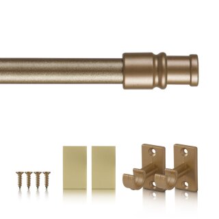 Cafehausstange Scheibenstange ausziehbar (Schrauben oder Kleben) Gold messing matt 125-225 cm
