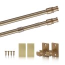 Cafehausstange Scheibenstange ausziehbar (Schrauben oder Kleben) Gold messing matt 125-225 cm