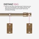 Cafehausstange Scheibenstange ausziehbar (Schrauben oder Kleben) Gold messing matt 125-225 cm