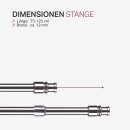 Cafehausstange Scheibenstange ausziehbar (Schrauben oder Kleben) Silber chrom glänzend 75-125 cm