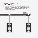 Cafehausstange Scheibenstange ausziehbar (Schrauben oder Kleben) Silber chrom glänzend 75-125 cm