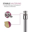 Cafehausstange Scheibenstange ausziehbar (Schrauben oder Kleben) Silber chrom glänzend 125-225 cm