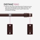 Cafehausstange Scheibenstange ausziehbar (Schrauben oder Kleben) Dunkelbraun 75-125 cm