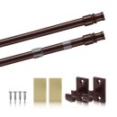 Cafehausstange Scheibenstange ausziehbar (Schrauben oder Kleben) Dunkelbraun 75-125 cm