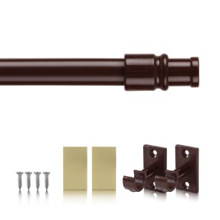 Cafehausstange Scheibenstange ausziehbar (Schrauben oder Kleben) Dunkelbraun 125-225 cm