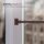 Cafehausstange Scheibenstange ausziehbar (Schrauben oder Kleben) Dunkelbraun 125-225 cm