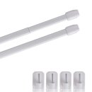 Vitragestangen ausziehbar 2er-Pack Perlweiß 110-150...