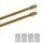 Vitragestangen ausziehbar 2er-Pack Gold Messing glänzend 40-60 cm + 4 Selbstklebehaken