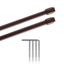 Vitragestangen ausziehbar 2er-Pack Dunkelbraun 80-120 cm...