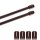 Vitragestangen ausziehbar 2er-Pack Dunkelbraun 60-90 cm + 4 Selbstklebehaken