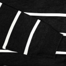 hemmy Pullover gestreift M V-Ausschnitt schwarz - jet black - weiß