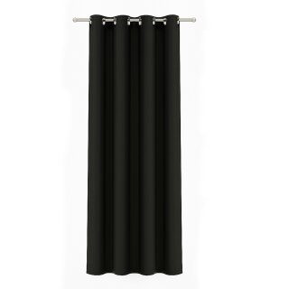 Gardinenschal Ellen blickdicht mit Ösen Schwarz 140x225 cm