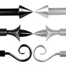 Stilgarnitur-Set Kunststoff Lilie silber 120 - 230 cm ausziehbar