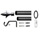 Stilgarnitur-Set Kunststoff Lilie schwarz 120 - 230 cm ausziehbar