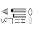 Stilgarnitur-Set Kunststoff Palma silber 120 - 230 cm ausziehbar