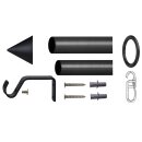 Stilgarnitur-Set Kunststoff Palma schwarz 120 - 230 cm ausziehbar