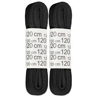Schnürsenkel Sport "2 Paar" Schnürriemen - Schwarz 120cm