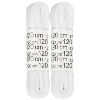 Schnürsenkel Sport "2 Paar" Schnürriemen - Weiß 120cm