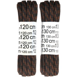 Schnürsenkel Trekking "2 Paar" - Schuhriemen - Dunkelbraun 120cm/130cm - Flach