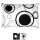 Kissenhülle Malisa 40x60cm Weiß mit schwarzen Kreisen