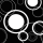 Kissenhülle Malisa 60x60cm Schwarz mit weißen Kreisen
