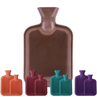 Wärmflasche aus Gummi 1 Liter - Braun