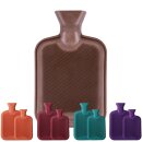 Wärmflasche aus Gummi 1 Liter - Braun