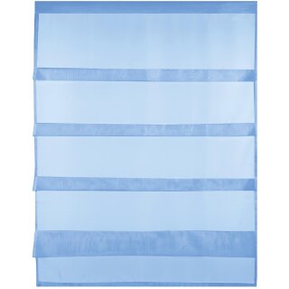 Bistrogardine Raffoptik mit Stangendurchzug "Sky" in 80x110cm - Blau