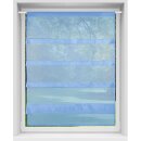 Bistrogardine Raffoptik mit Stangendurchzug "Sky" in 80x110cm - Blau