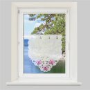 Fenstergardine mit Stickerei "Fensterbild" 35x40cm - Pink
