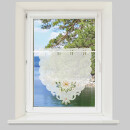 Fenstergardine mit Stickerei "Fensterbild" 35x40cm - Grün Orange